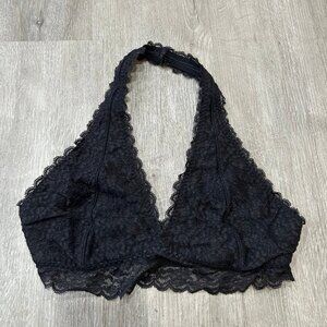 Gilly Hicks Black Lace Halter Bralette Women’s Size Medium